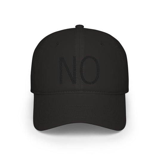 NO Embroidered Cap — Bold Red Low-Profile Baseball Hat