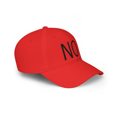 NO Embroidered Cap — Bold Red Low-Profile Baseball Hat