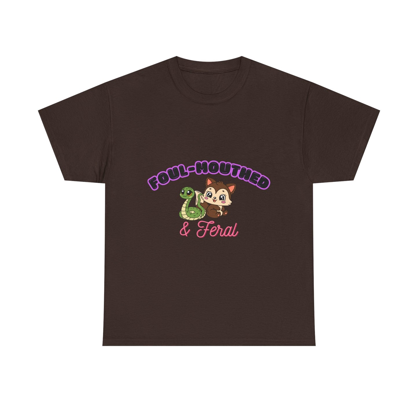 Foul-Mouthed & Feral Tee — Cute Snarky Cat Graphic T-Shirt