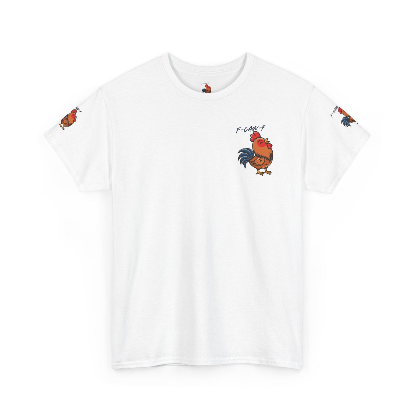 Rooster Graphic Tee — 'F-CAW-F' Funny Farm Animal T-Shirt