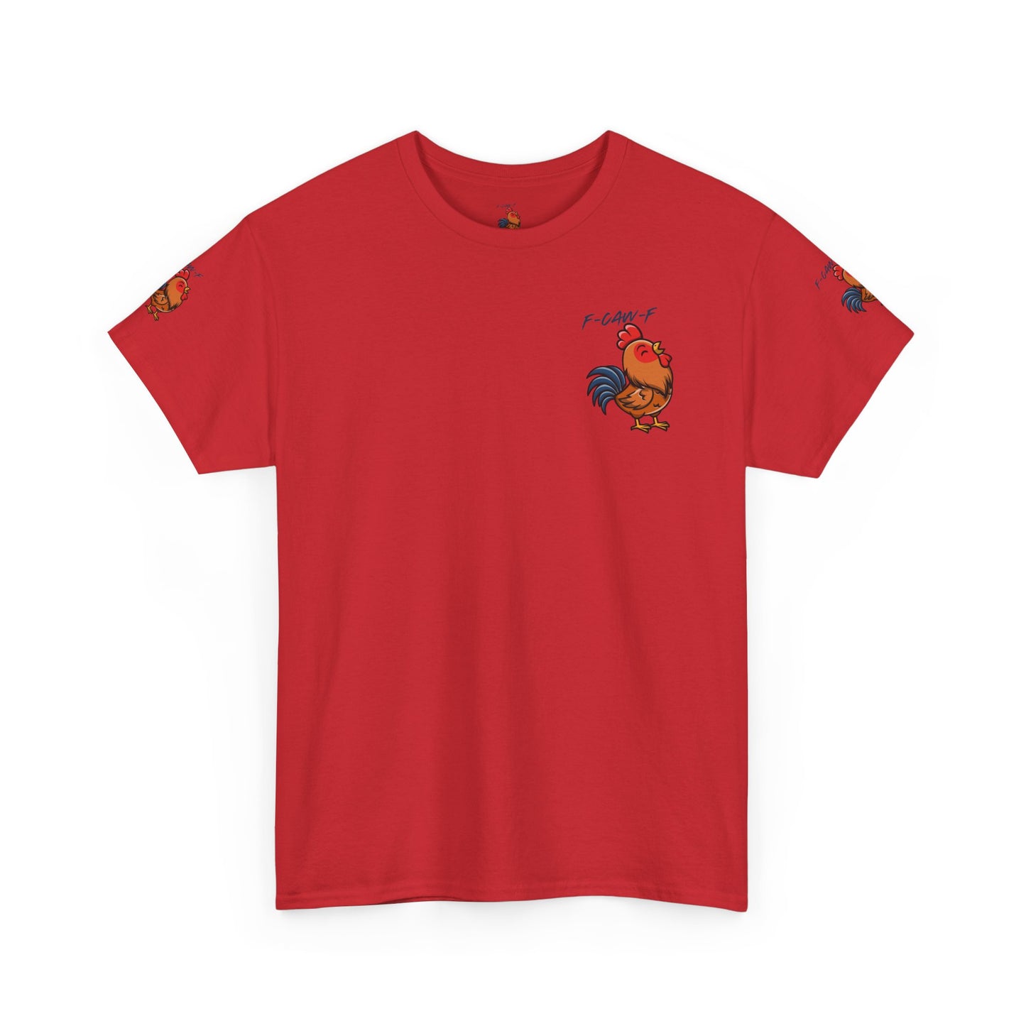 Rooster Graphic Tee — 'F-CAW-F' Funny Farm Animal T-Shirt