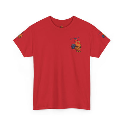 Rooster Graphic Tee — 'F-CAW-F' Funny Farm Animal T-Shirt