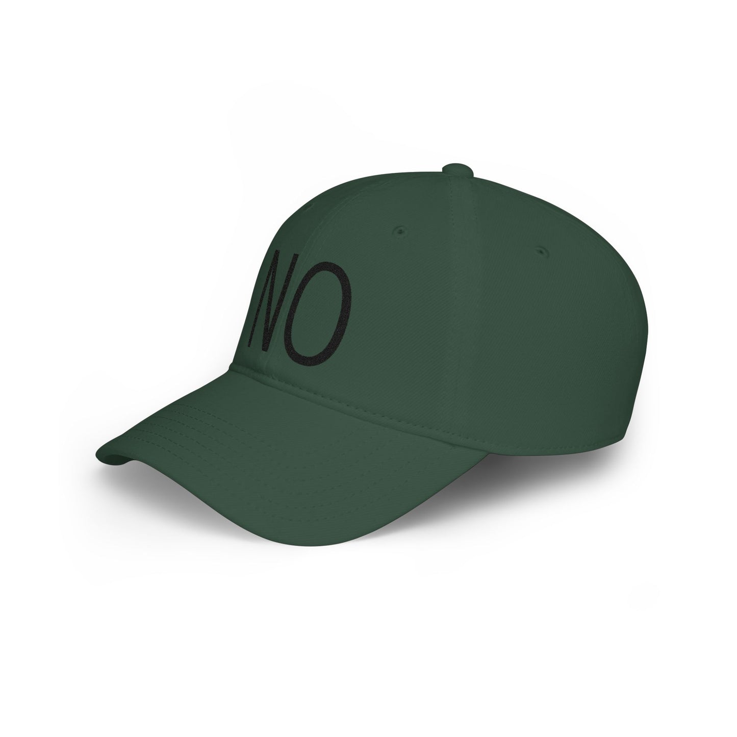 NO Embroidered Cap — Bold Red Low-Profile Baseball Hat
