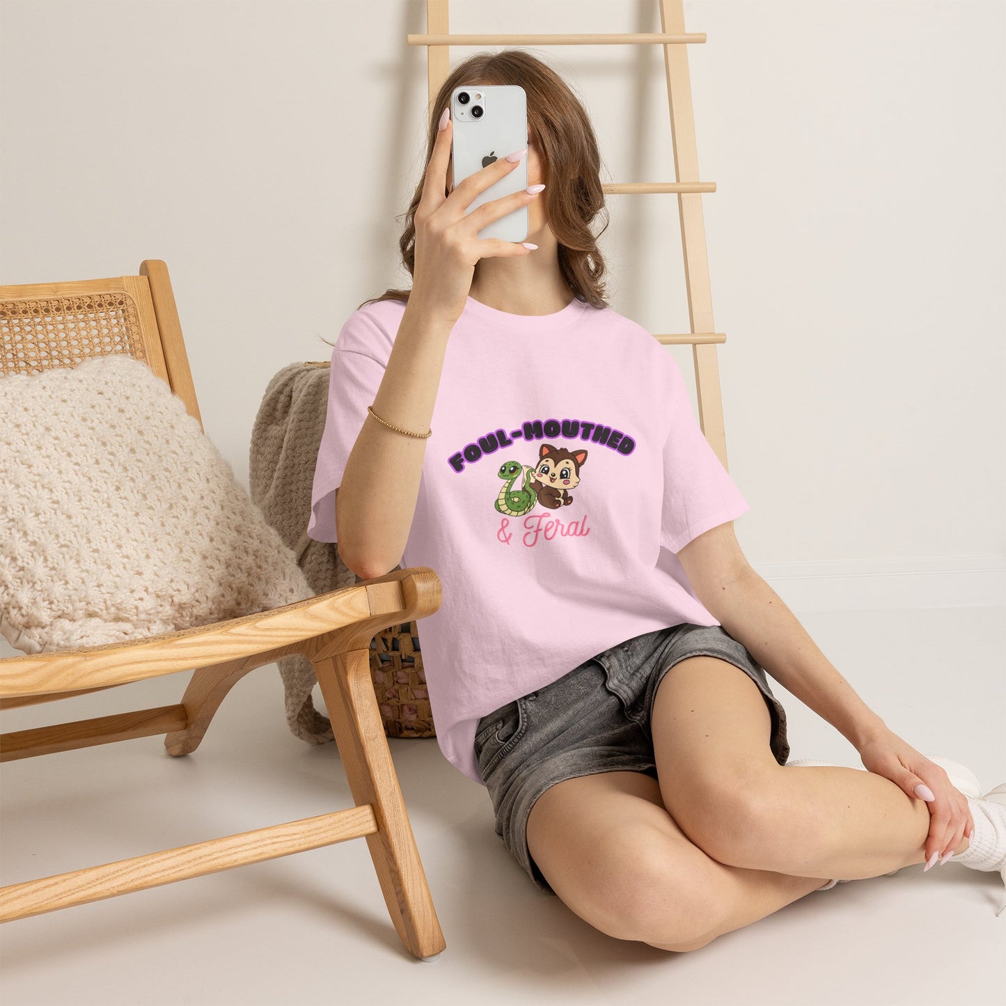 Foul-Mouthed & Feral Tee — Cute Snarky Cat Graphic T-Shirt