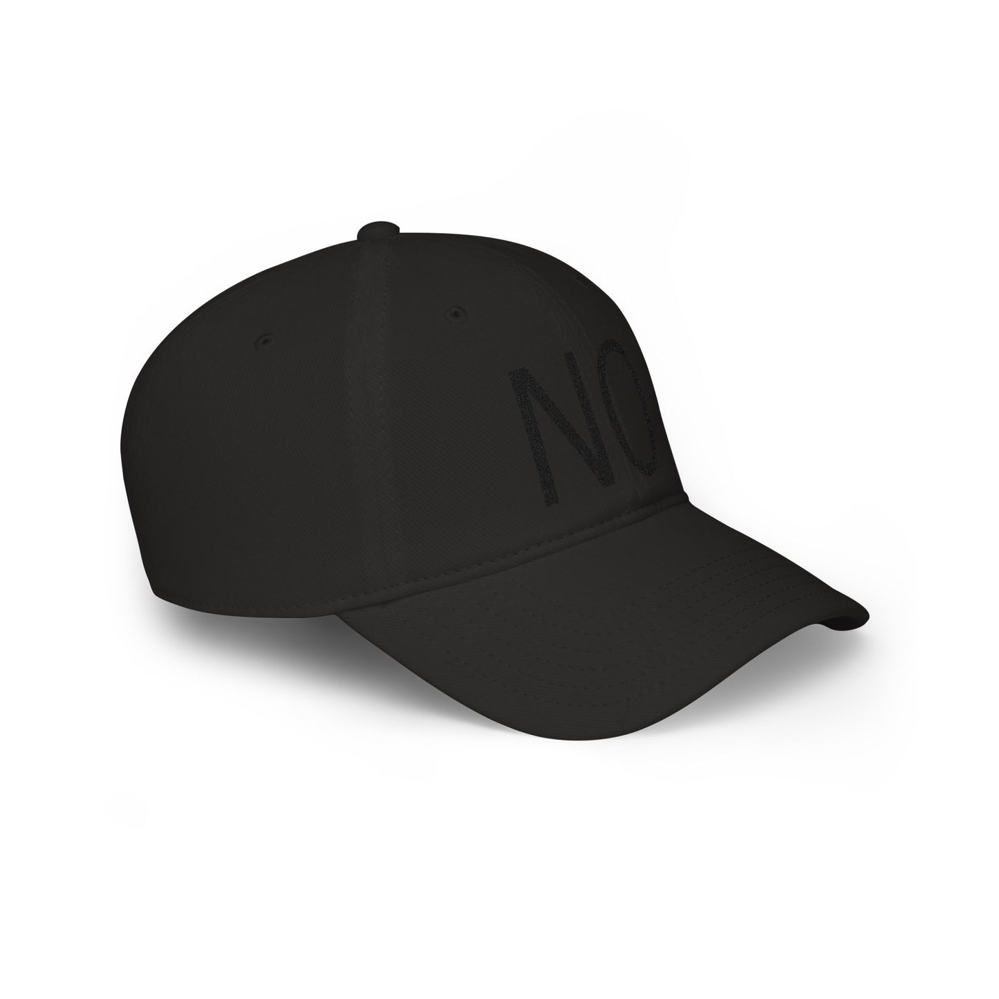 NO Embroidered Cap — Bold Red Low-Profile Baseball Hat