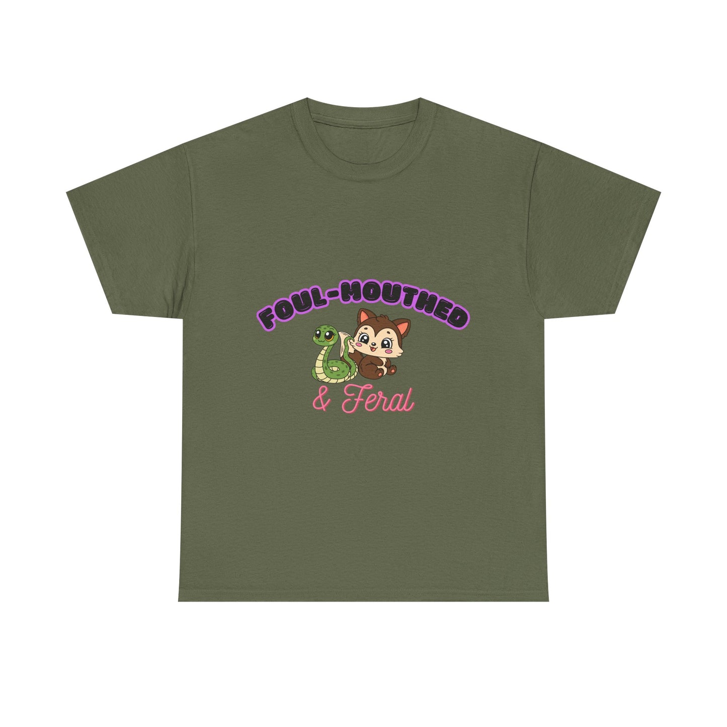 Foul-Mouthed & Feral Tee — Cute Snarky Cat Graphic T-Shirt