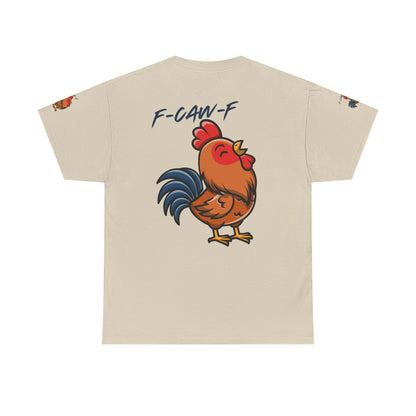 Rooster Graphic Tee — 'F-CAW-F' Funny Farm Animal T-Shirt