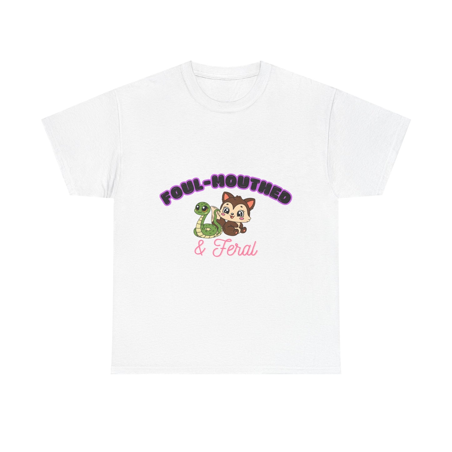 Foul-Mouthed & Feral Tee — Cute Snarky Cat Graphic T-Shirt