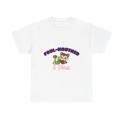 Foul-Mouthed & Feral Tee — Cute Snarky Cat Graphic T-Shirt