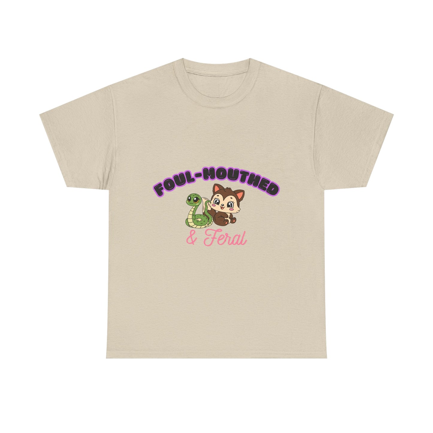 Foul-Mouthed & Feral Tee — Cute Snarky Cat Graphic T-Shirt