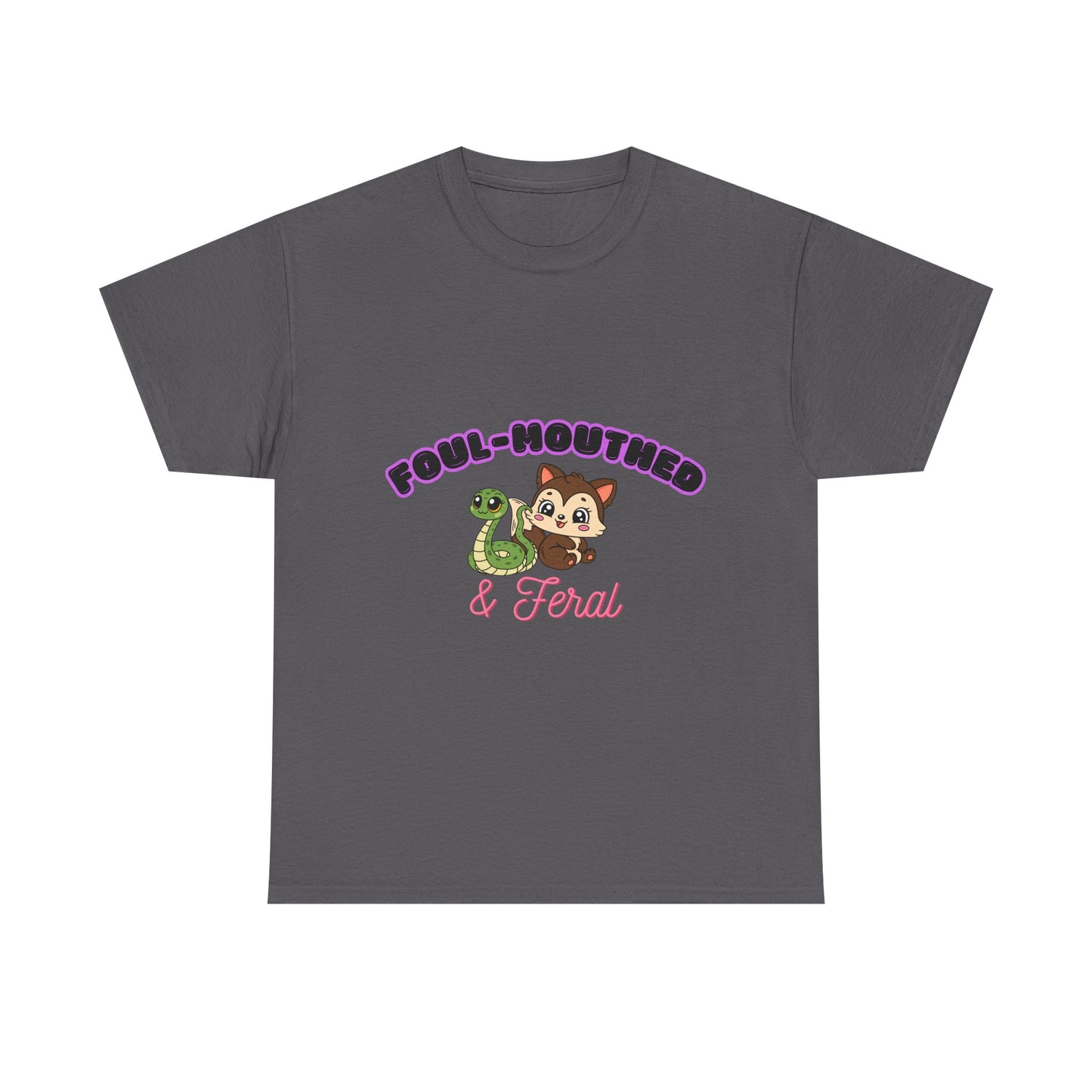 Foul-Mouthed & Feral Tee — Cute Snarky Cat Graphic T-Shirt