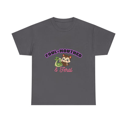 Foul-Mouthed & Feral Tee — Cute Snarky Cat Graphic T-Shirt
