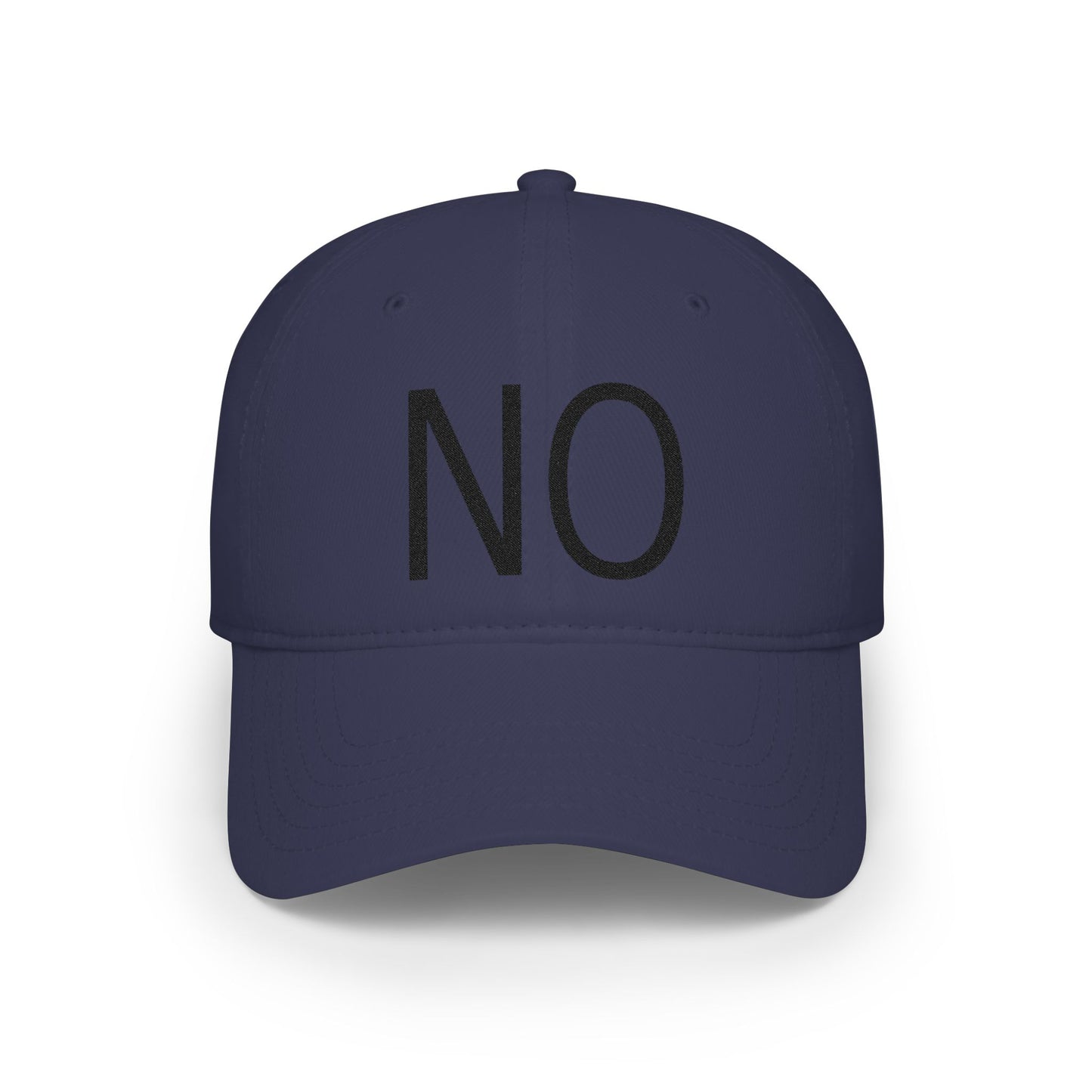 NO Embroidered Cap — Bold Red Low-Profile Baseball Hat