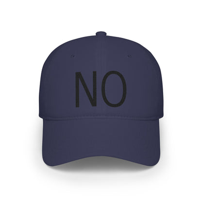 NO Embroidered Cap — Bold Red Low-Profile Baseball Hat