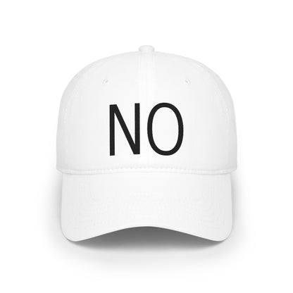NO Embroidered Cap — Bold Red Low-Profile Baseball Hat