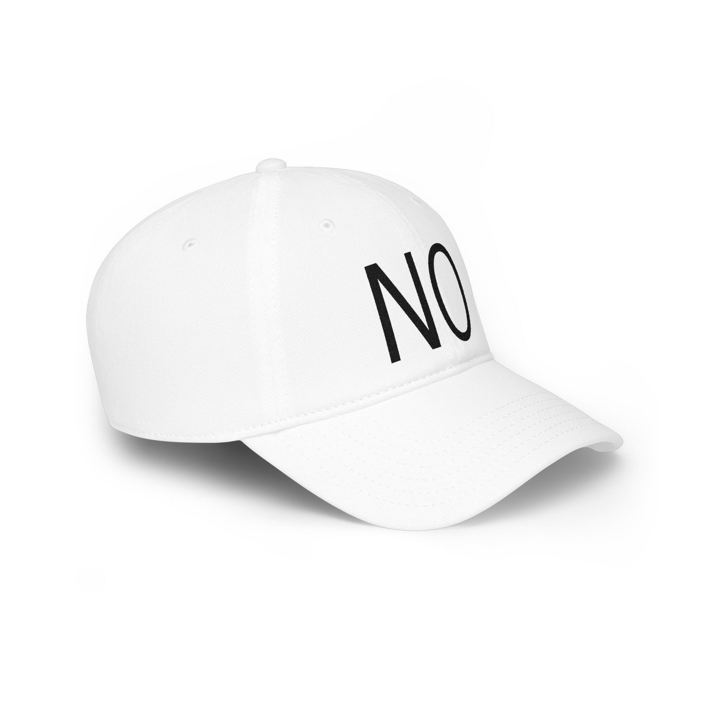 NO Embroidered Cap — Bold Red Low-Profile Baseball Hat