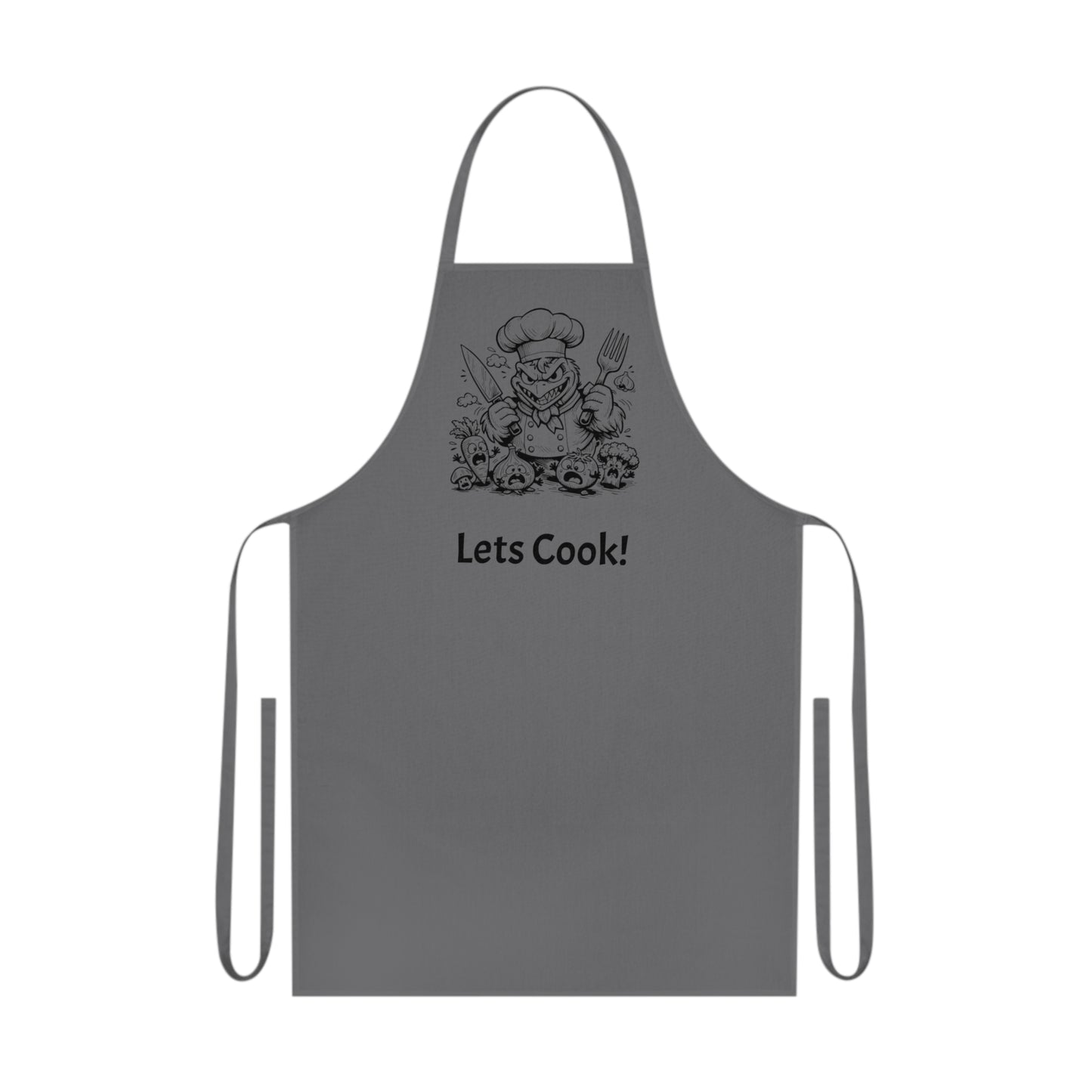 Skull Chef Cotton Apron — Gothic Chef Skull Kitchen Apron