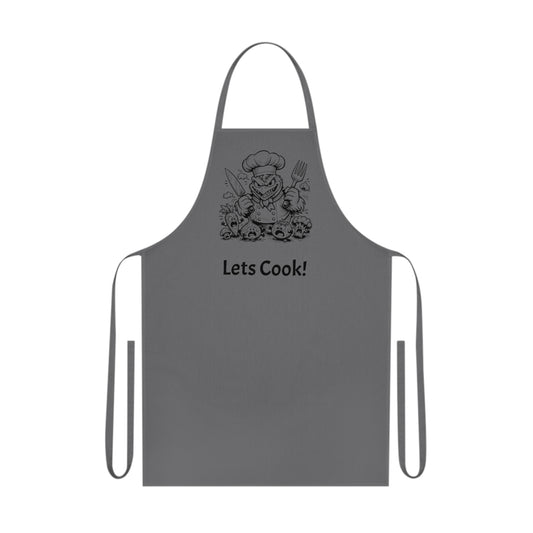 Skull Chef Cotton Apron — Gothic Chef Skull Kitchen Apron