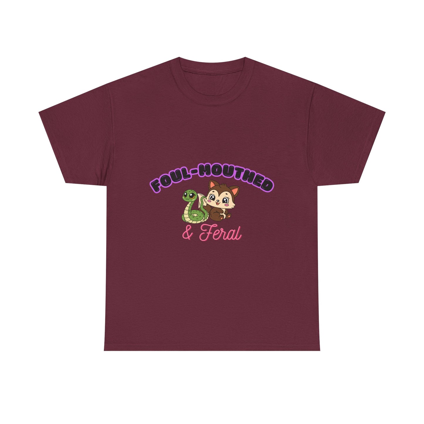 Foul-Mouthed & Feral Tee — Cute Snarky Cat Graphic T-Shirt