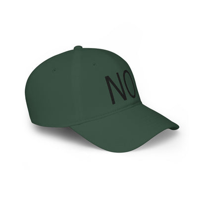 NO Embroidered Cap — Bold Red Low-Profile Baseball Hat