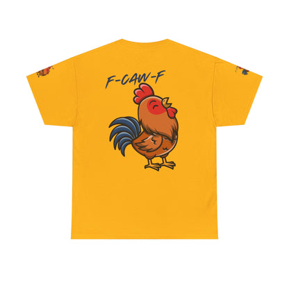Rooster Graphic Tee — 'F-CAW-F' Funny Farm Animal T-Shirt