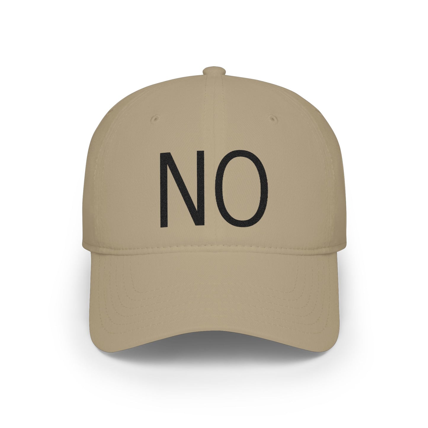 NO Embroidered Cap — Bold Red Low-Profile Baseball Hat