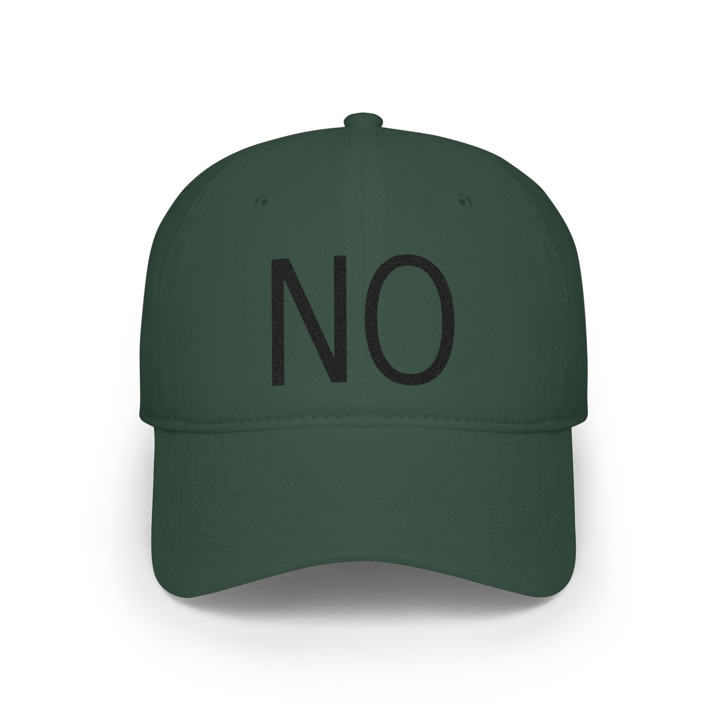 NO Embroidered Cap — Bold Red Low-Profile Baseball Hat