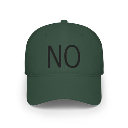 NO Embroidered Cap — Bold Red Low-Profile Baseball Hat
