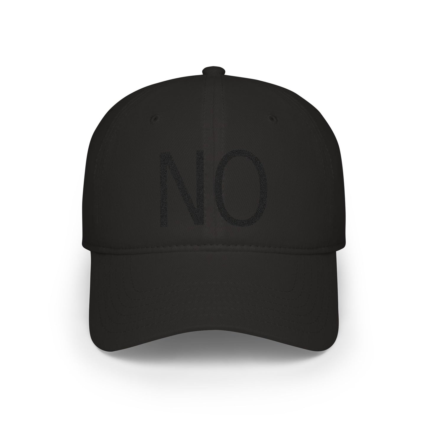 NO Embroidered Cap — Bold Red Low-Profile Baseball Hat