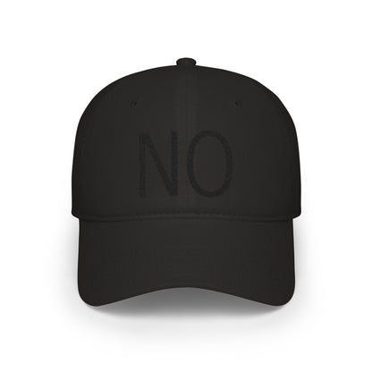 NO Embroidered Cap — Bold Red Low-Profile Baseball Hat