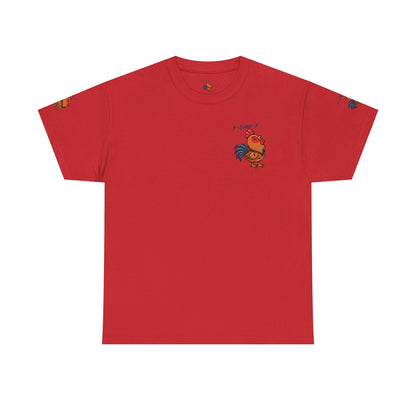 Rooster Graphic Tee — 'F-CAW-F' Funny Farm Animal T-Shirt