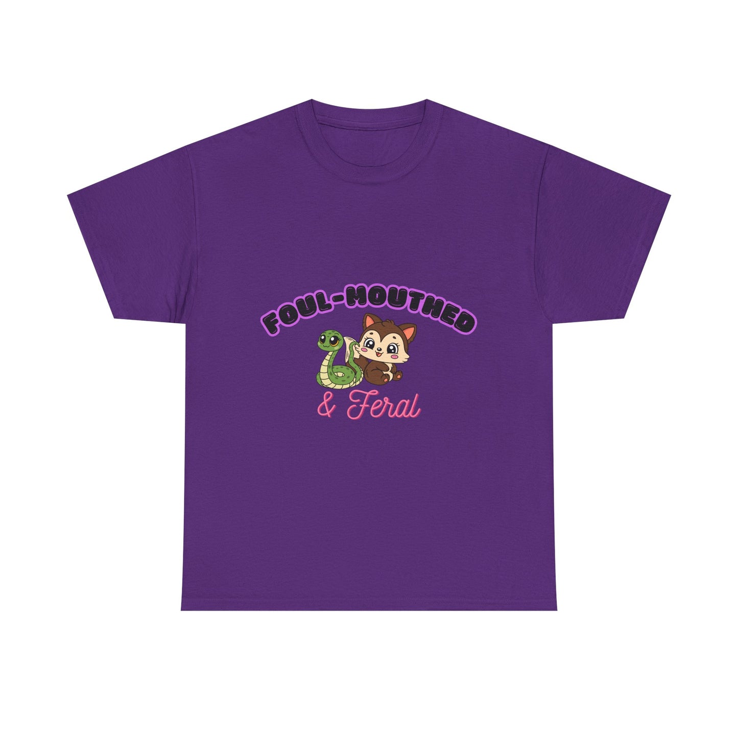 Foul-Mouthed & Feral Tee — Cute Snarky Cat Graphic T-Shirt