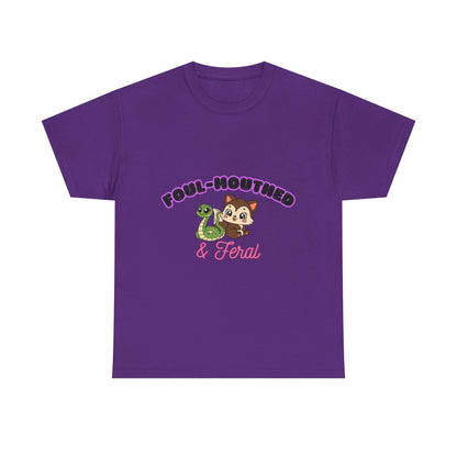 Foul-Mouthed & Feral Tee — Cute Snarky Cat Graphic T-Shirt