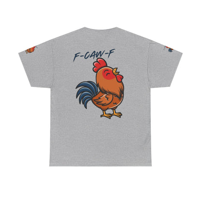 Rooster Graphic Tee — 'F-CAW-F' Funny Farm Animal T-Shirt