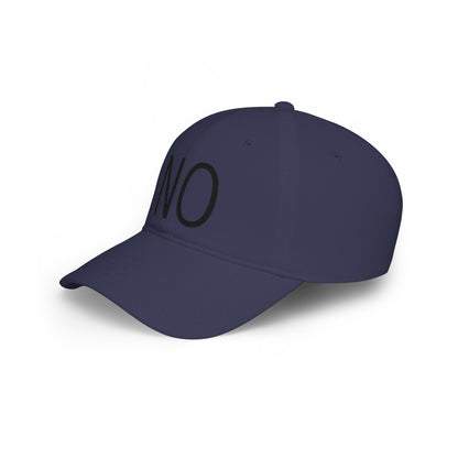 NO Embroidered Cap — Bold Red Low-Profile Baseball Hat