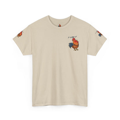 Rooster Graphic Tee — 'F-CAW-F' Funny Farm Animal T-Shirt