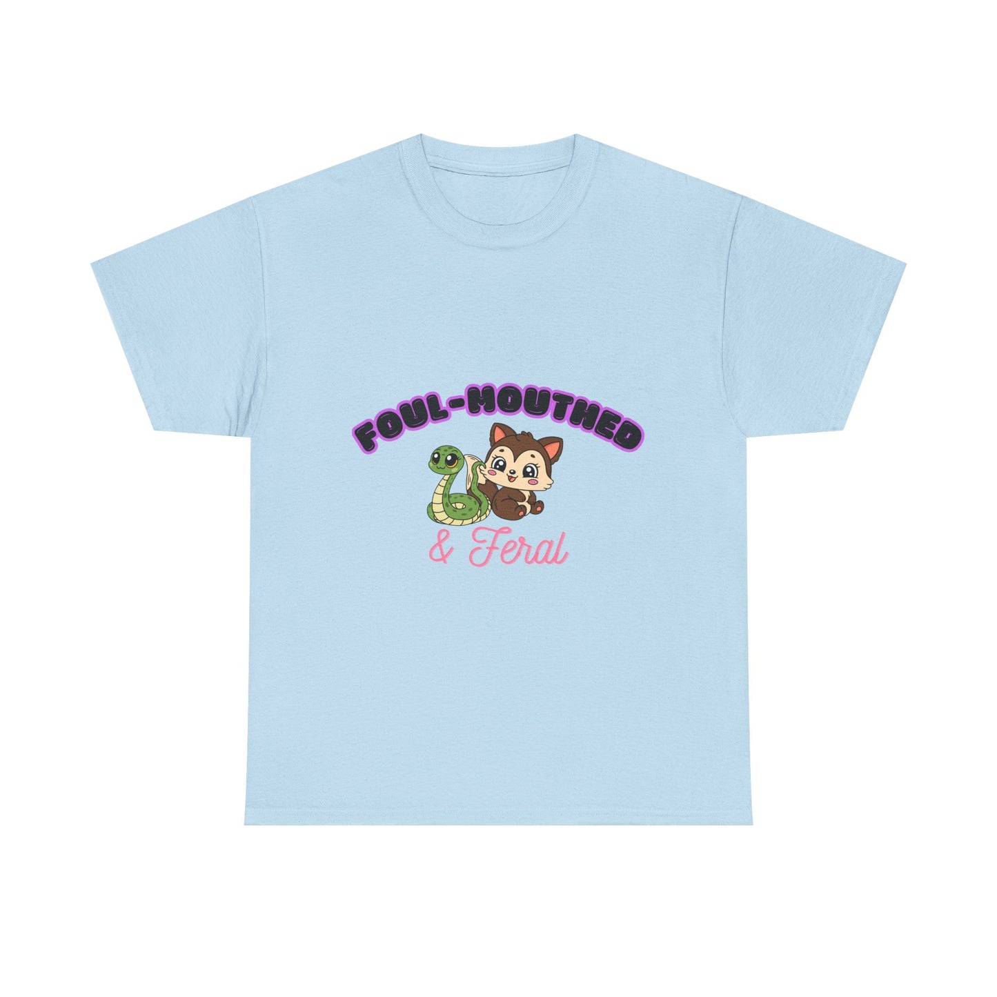 Foul-Mouthed & Feral Tee — Cute Snarky Cat Graphic T-Shirt
