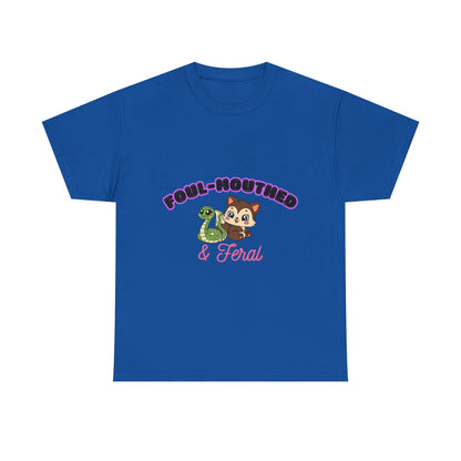 Foul-Mouthed & Feral Tee — Cute Snarky Cat Graphic T-Shirt