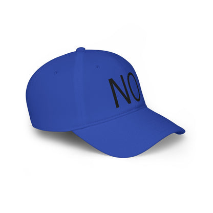 NO Embroidered Cap — Bold Red Low-Profile Baseball Hat
