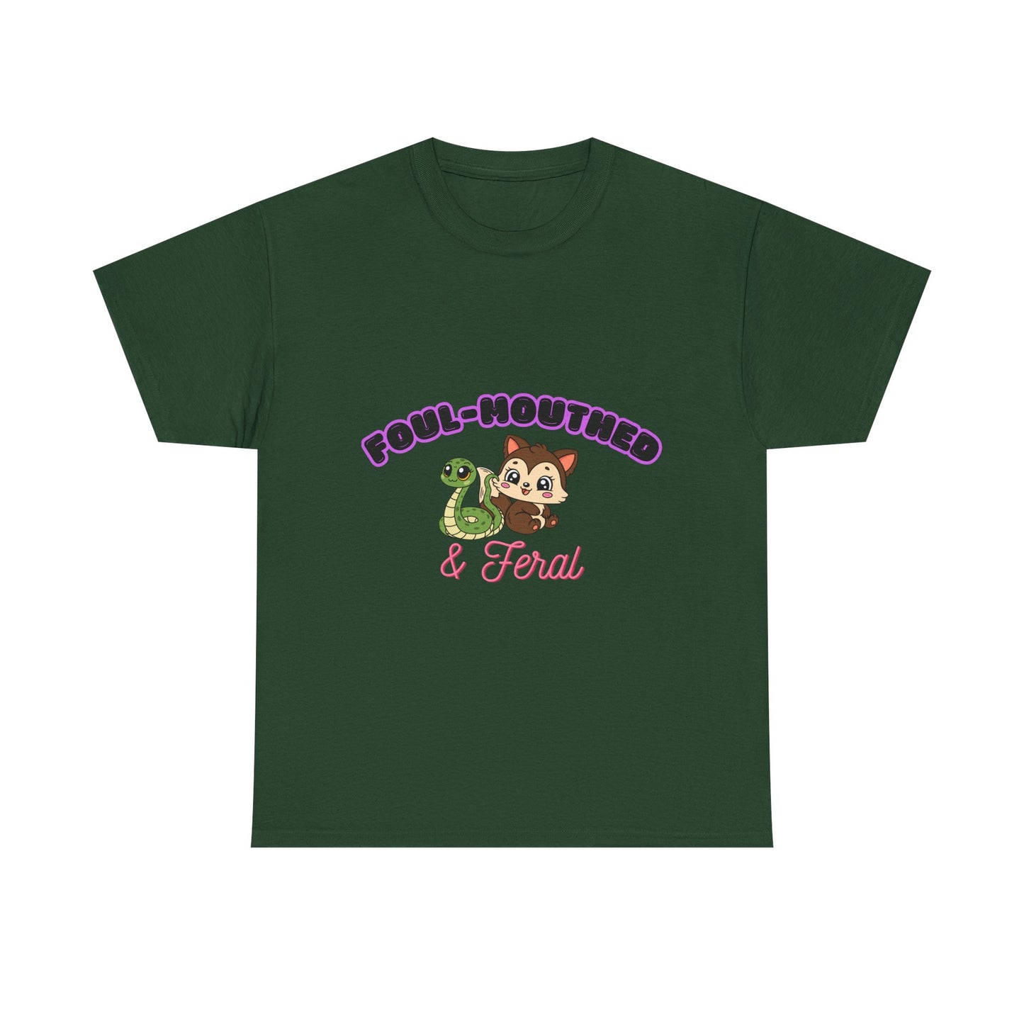 Foul-Mouthed & Feral Tee — Cute Snarky Cat Graphic T-Shirt
