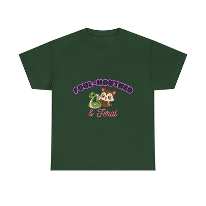 Foul-Mouthed & Feral Tee — Cute Snarky Cat Graphic T-Shirt
