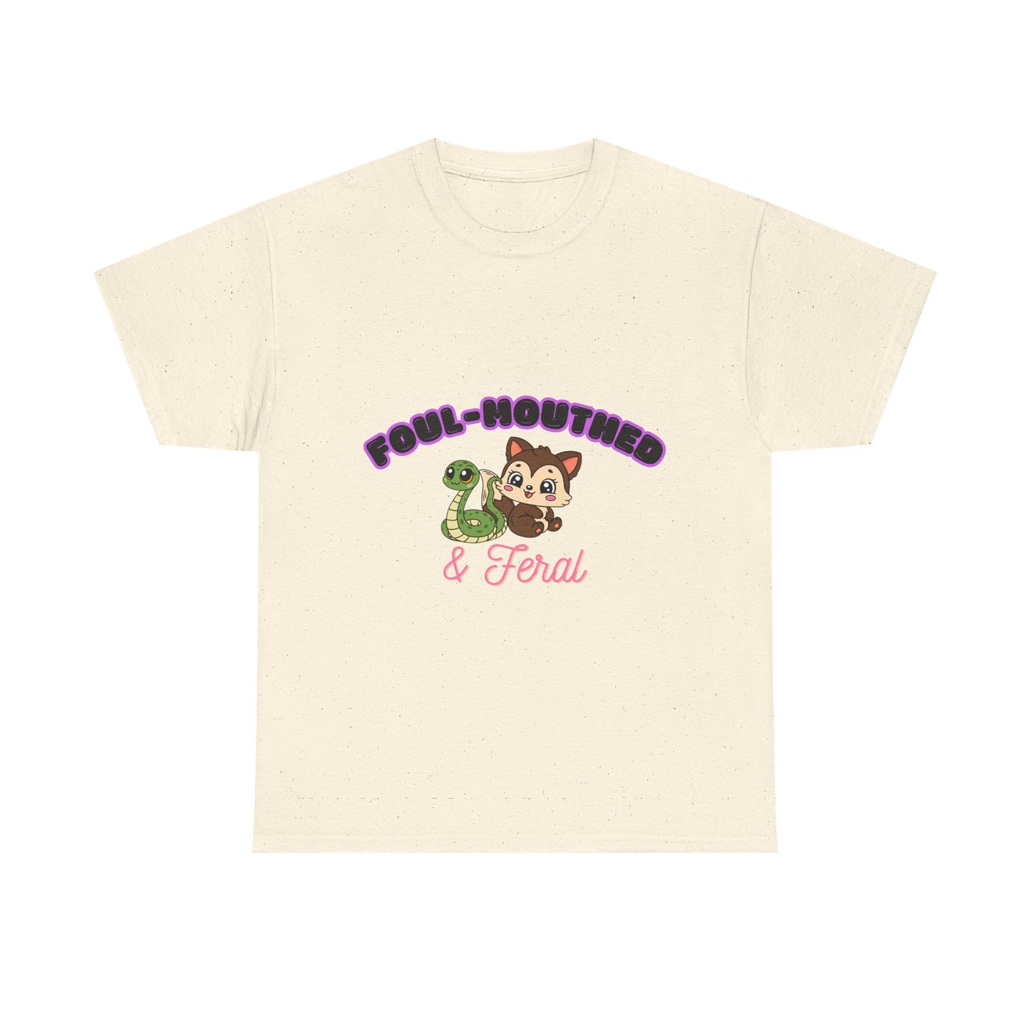 Foul-Mouthed & Feral Tee — Cute Snarky Cat Graphic T-Shirt