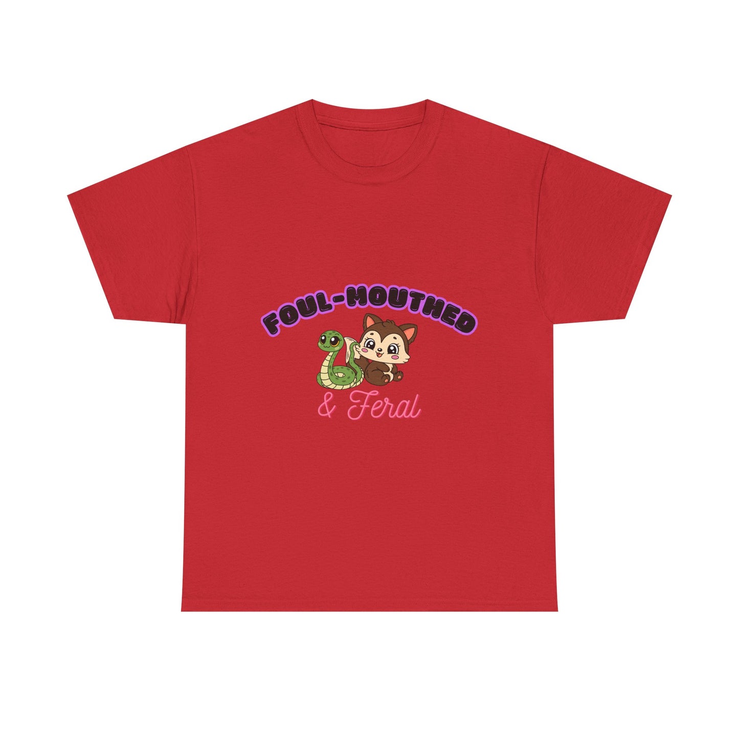 Foul-Mouthed & Feral Tee — Cute Snarky Cat Graphic T-Shirt