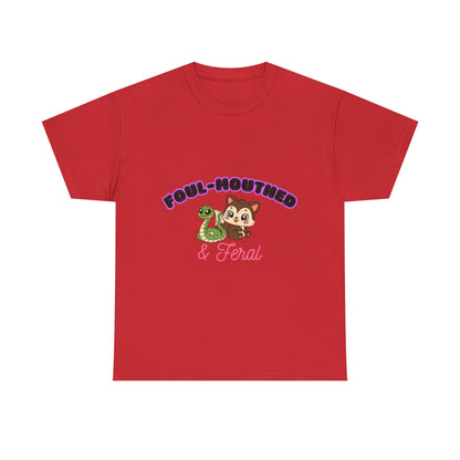 Foul-Mouthed & Feral Tee — Cute Snarky Cat Graphic T-Shirt