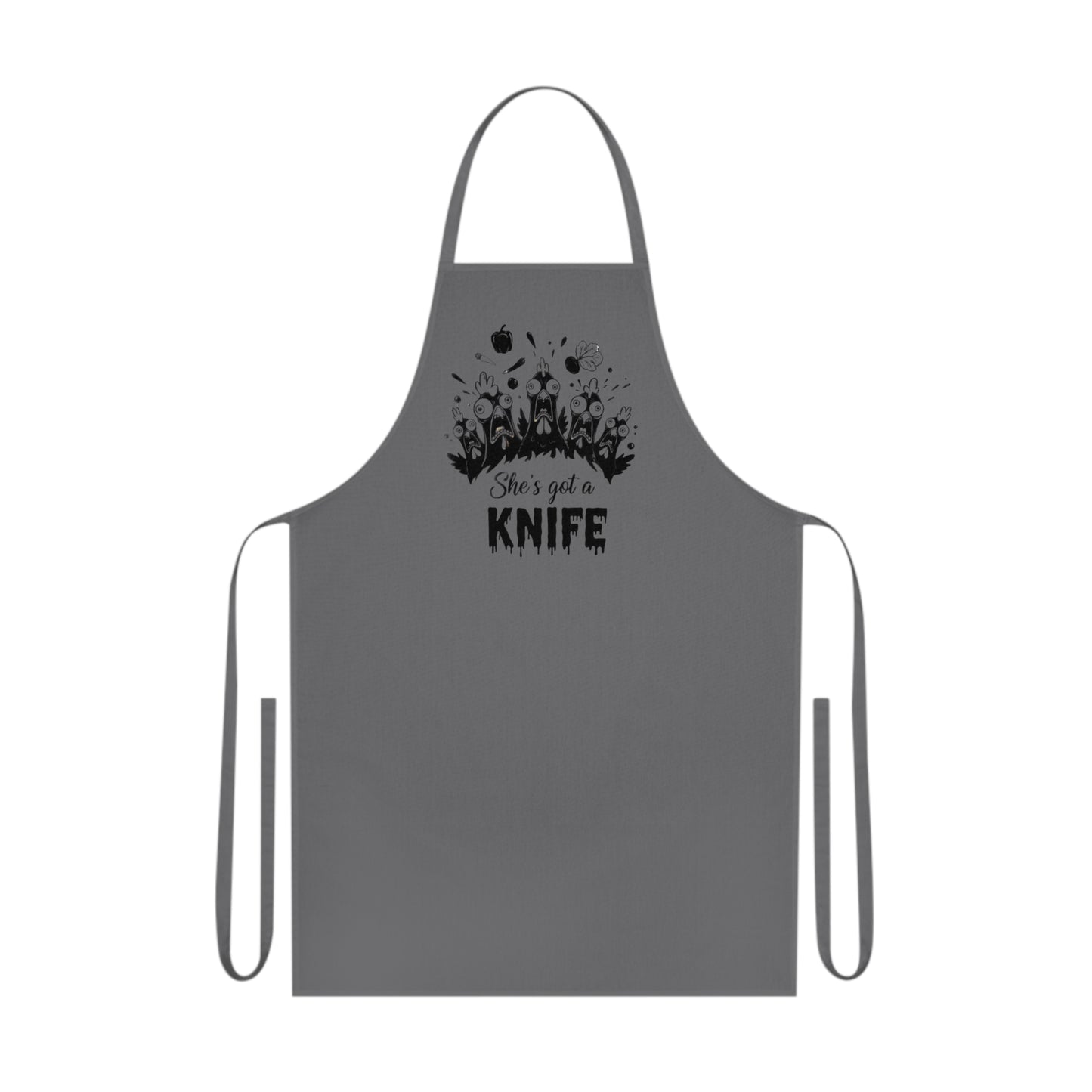 She's Got a Knife Cotton Apron — Funny Floral Chef Apron for Cooks & BBQ Lovers