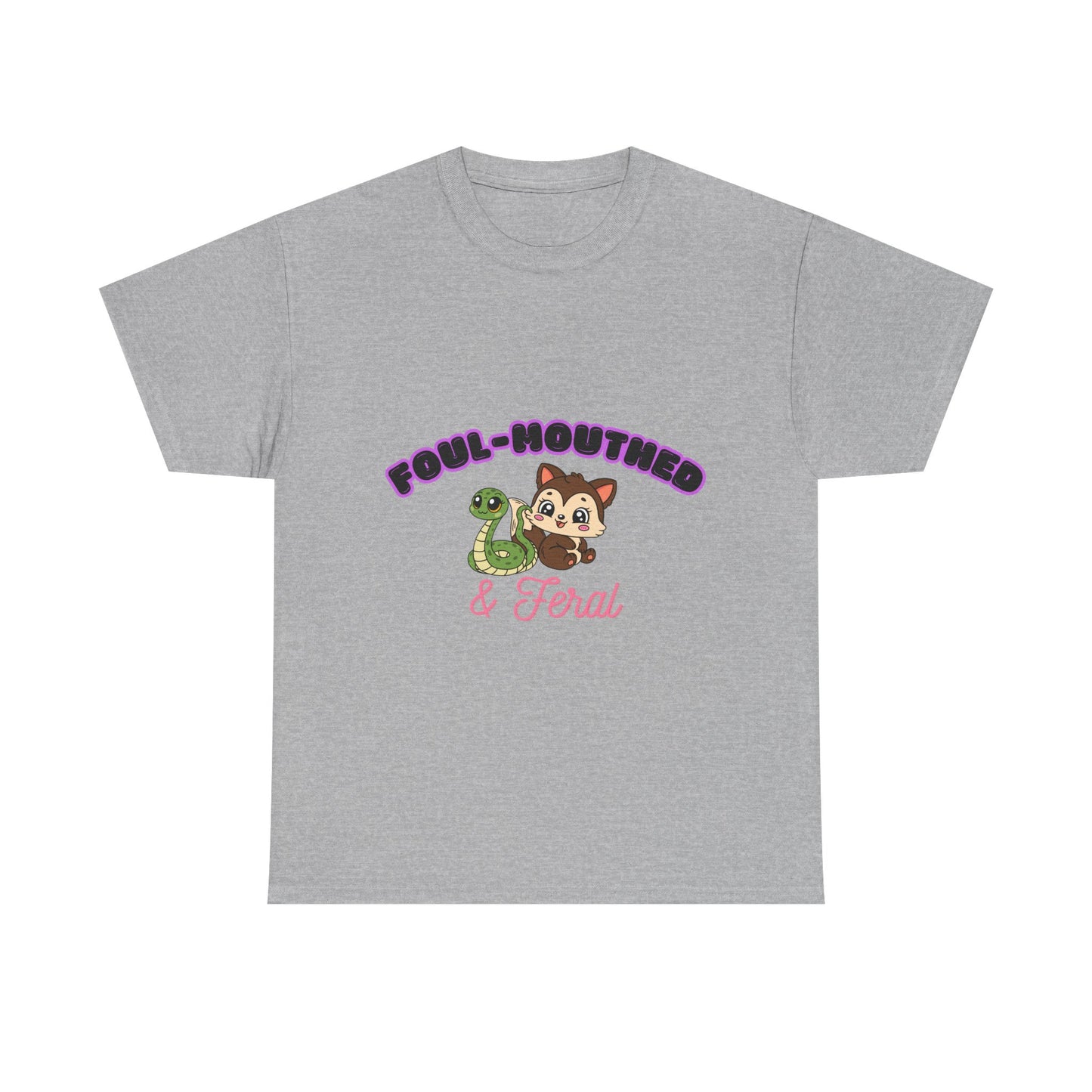 Foul-Mouthed & Feral Tee — Cute Snarky Cat Graphic T-Shirt