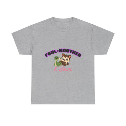 Foul-Mouthed & Feral Tee — Cute Snarky Cat Graphic T-Shirt
