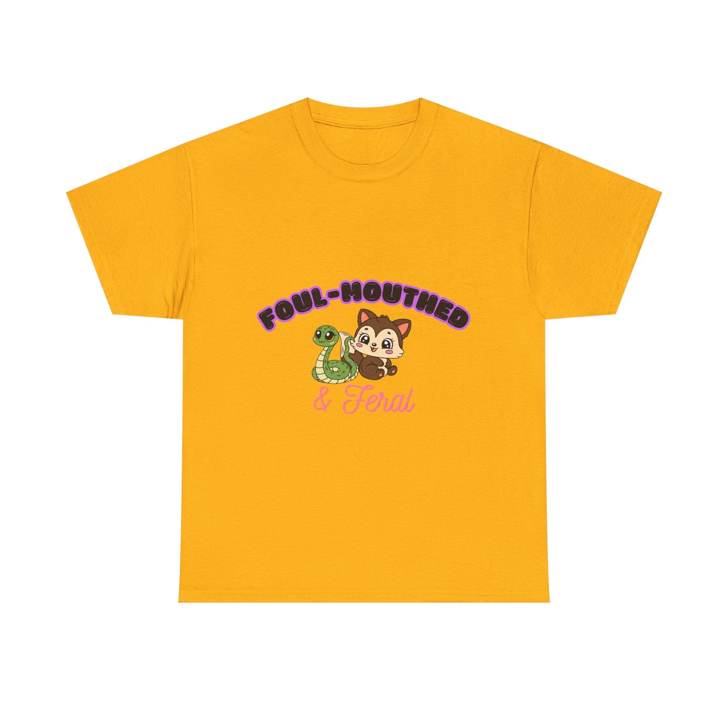 Foul-Mouthed & Feral Tee — Cute Snarky Cat Graphic T-Shirt