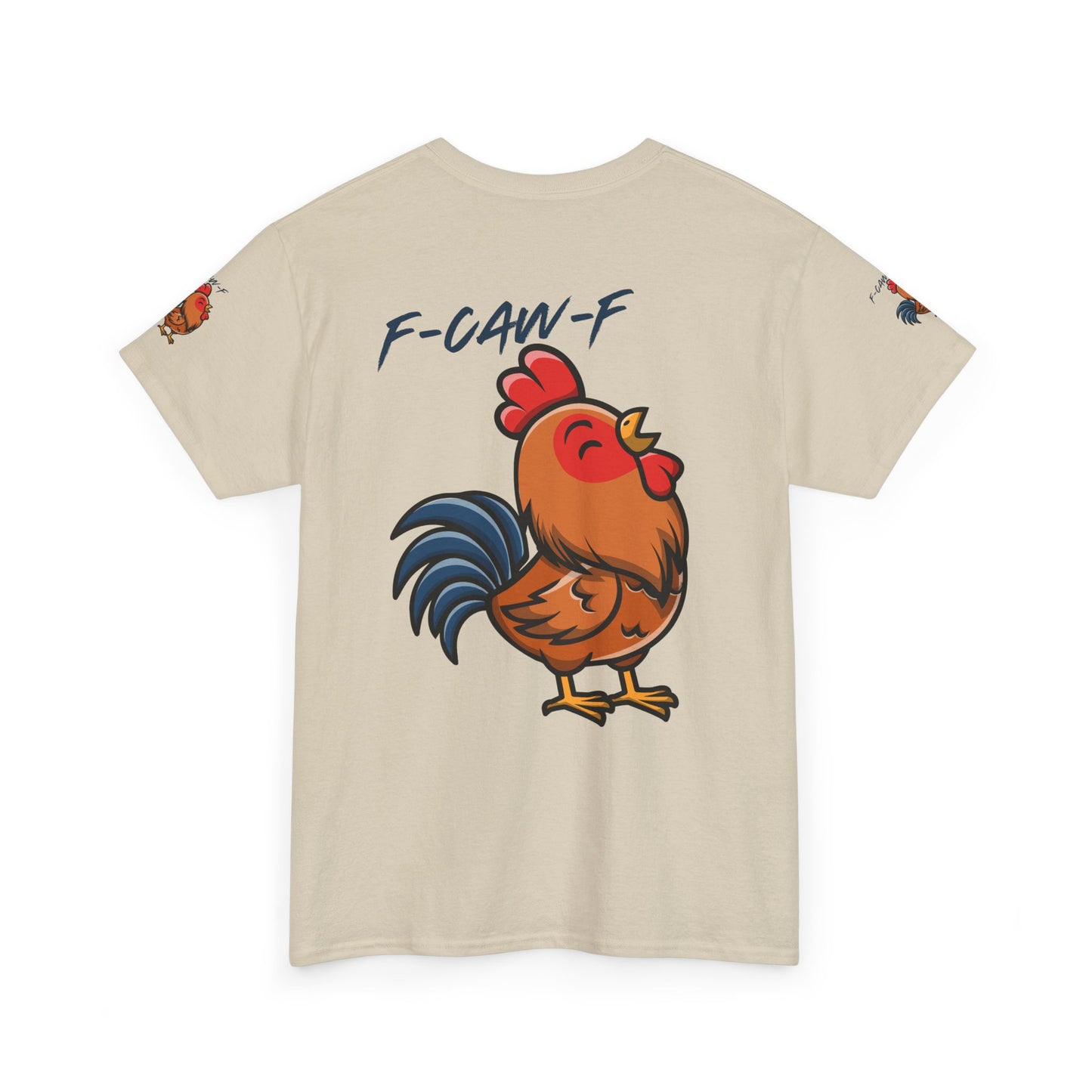 Rooster Graphic Tee — 'F-CAW-F' Funny Farm Animal T-Shirt