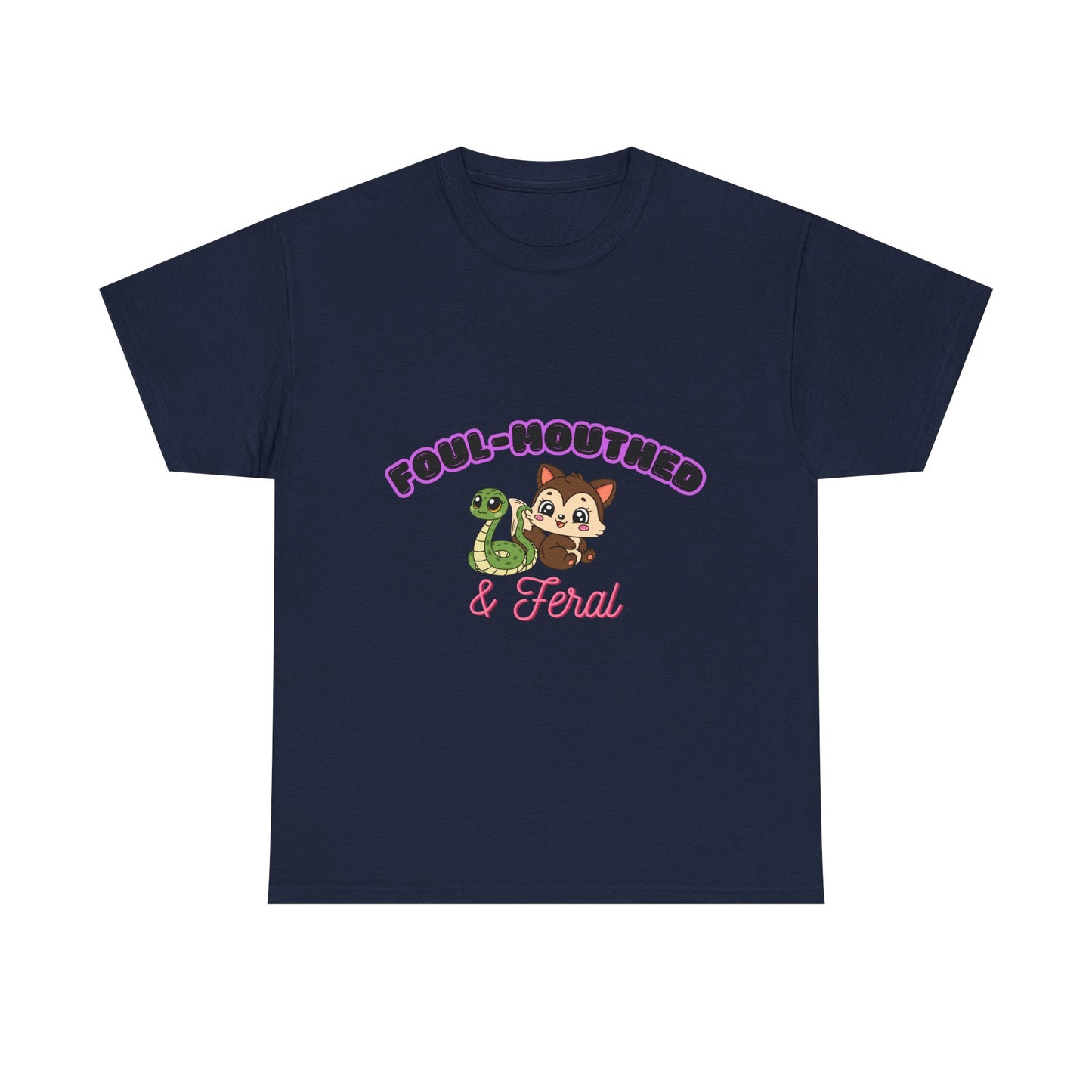 Foul-Mouthed & Feral Tee — Cute Snarky Cat Graphic T-Shirt